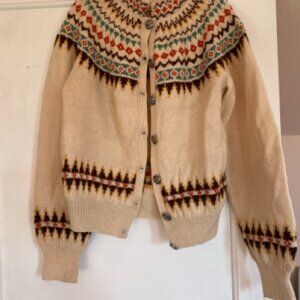 Made in Norway Hand knit norwegian cardigan sweater XS/S